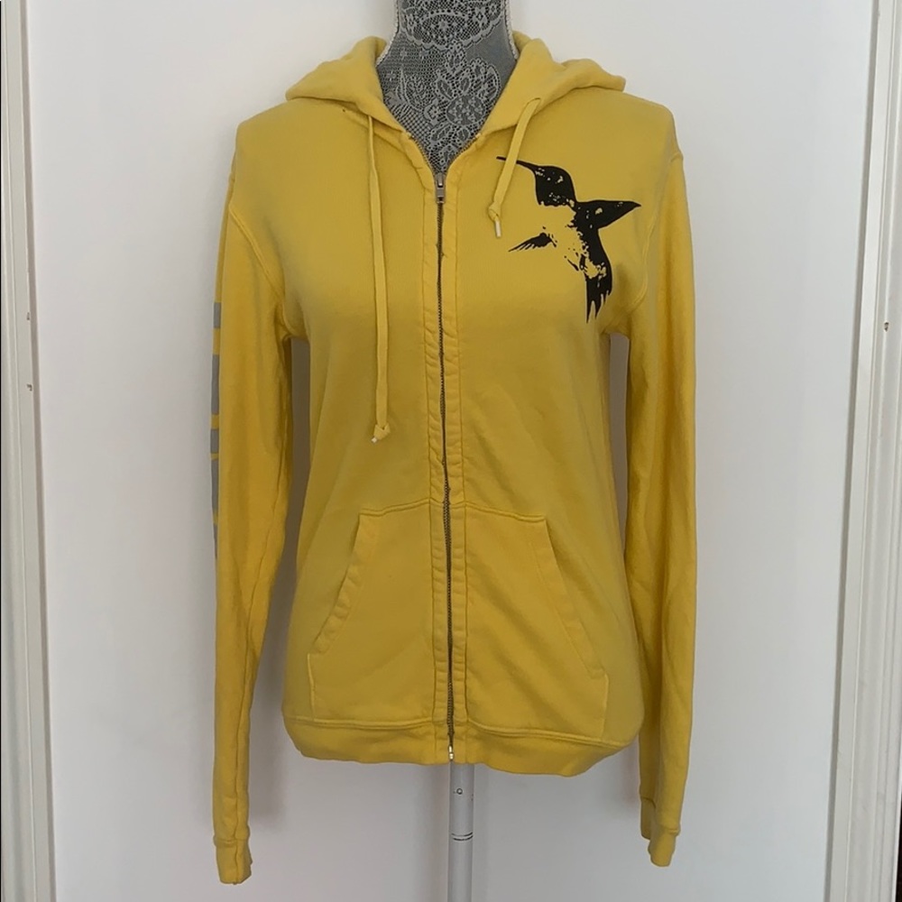 RON HERMAN FREE CITY YELLOW ZIP UP HOODIE SIZE 1
